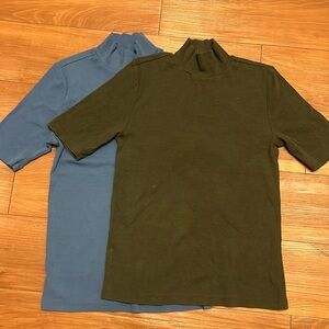 LOFT Suze Small Short Sleeve Tees in Olive and Slate